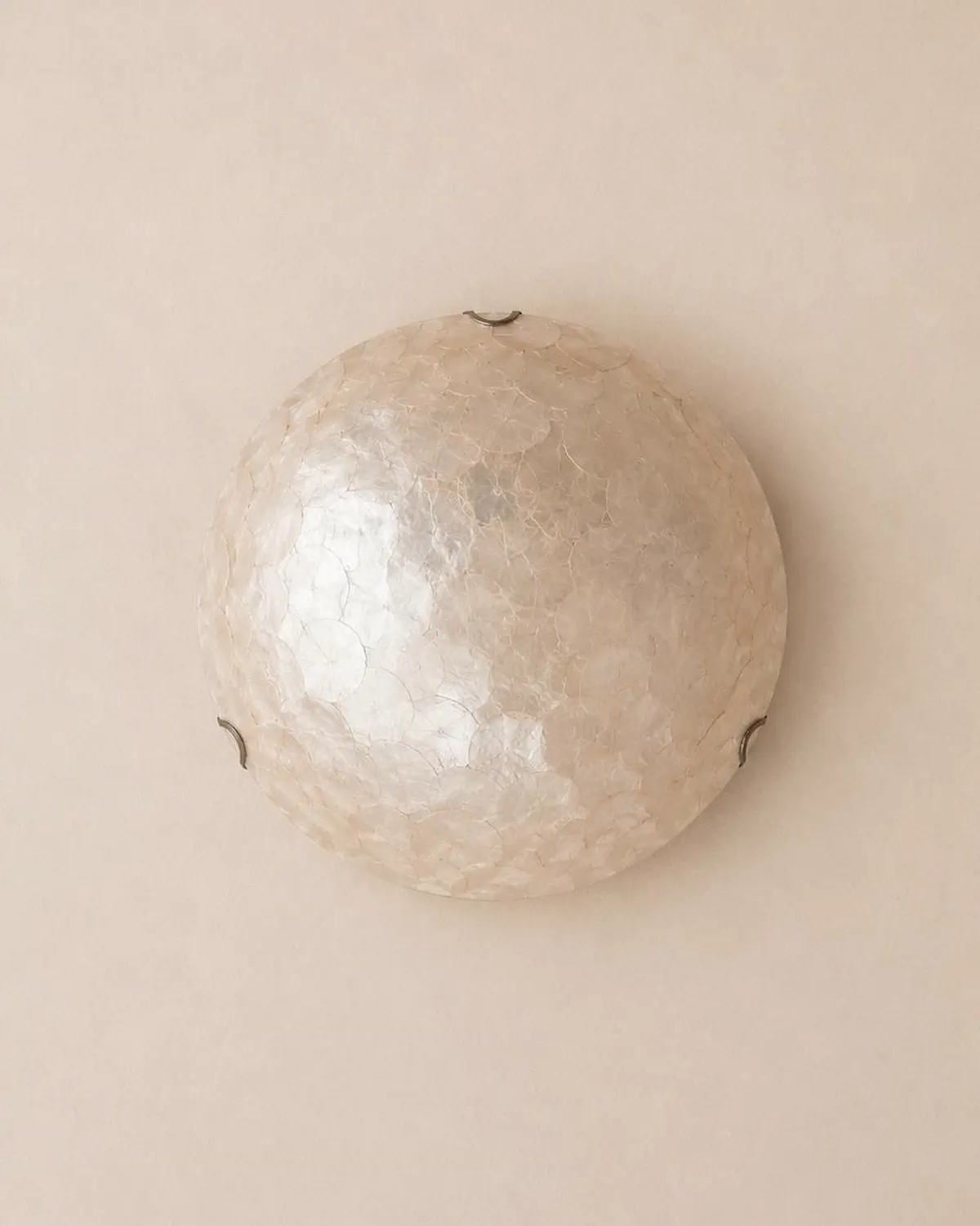 Vintage Capiz flush mount light.