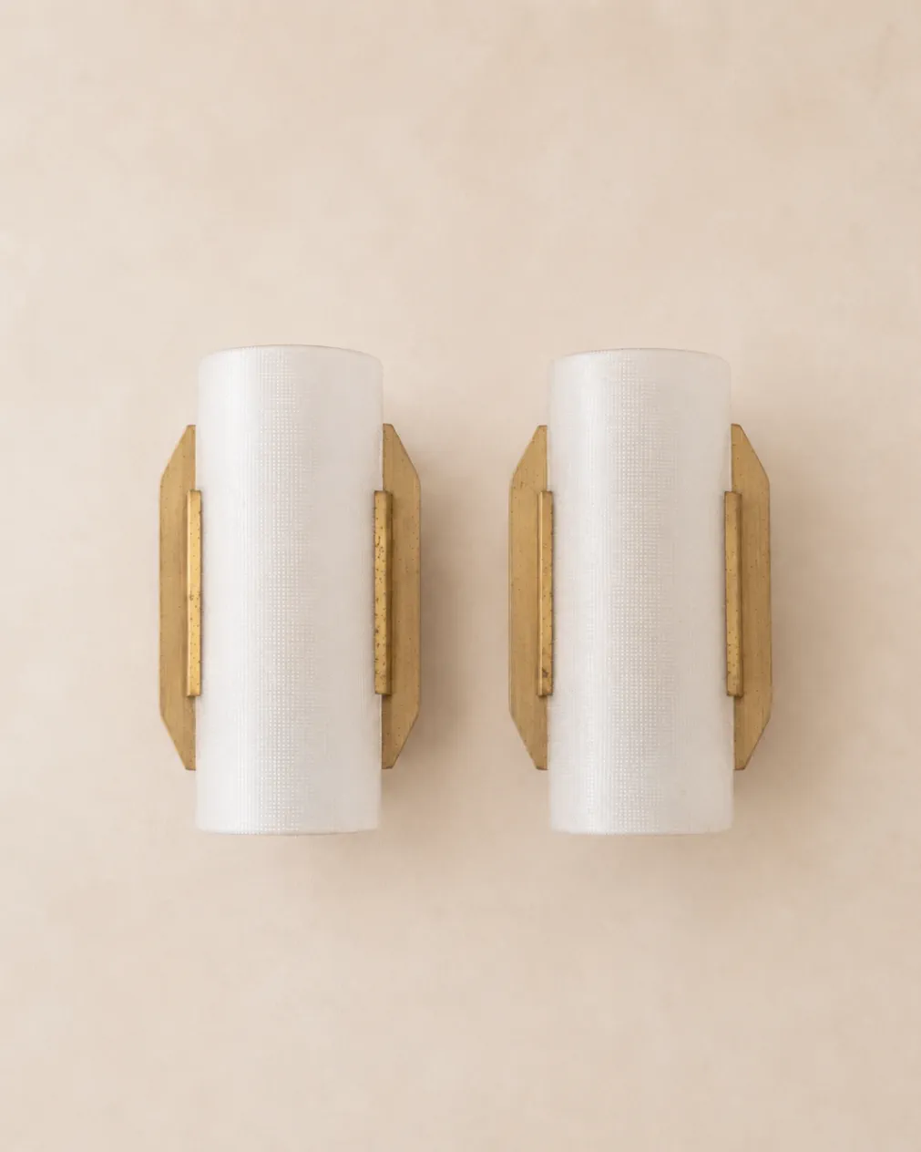 Italian vintage brass and lucite wall sconces.