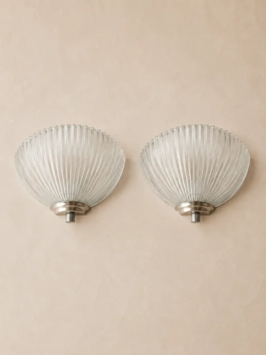 1980s diffusion glass wall sconces.