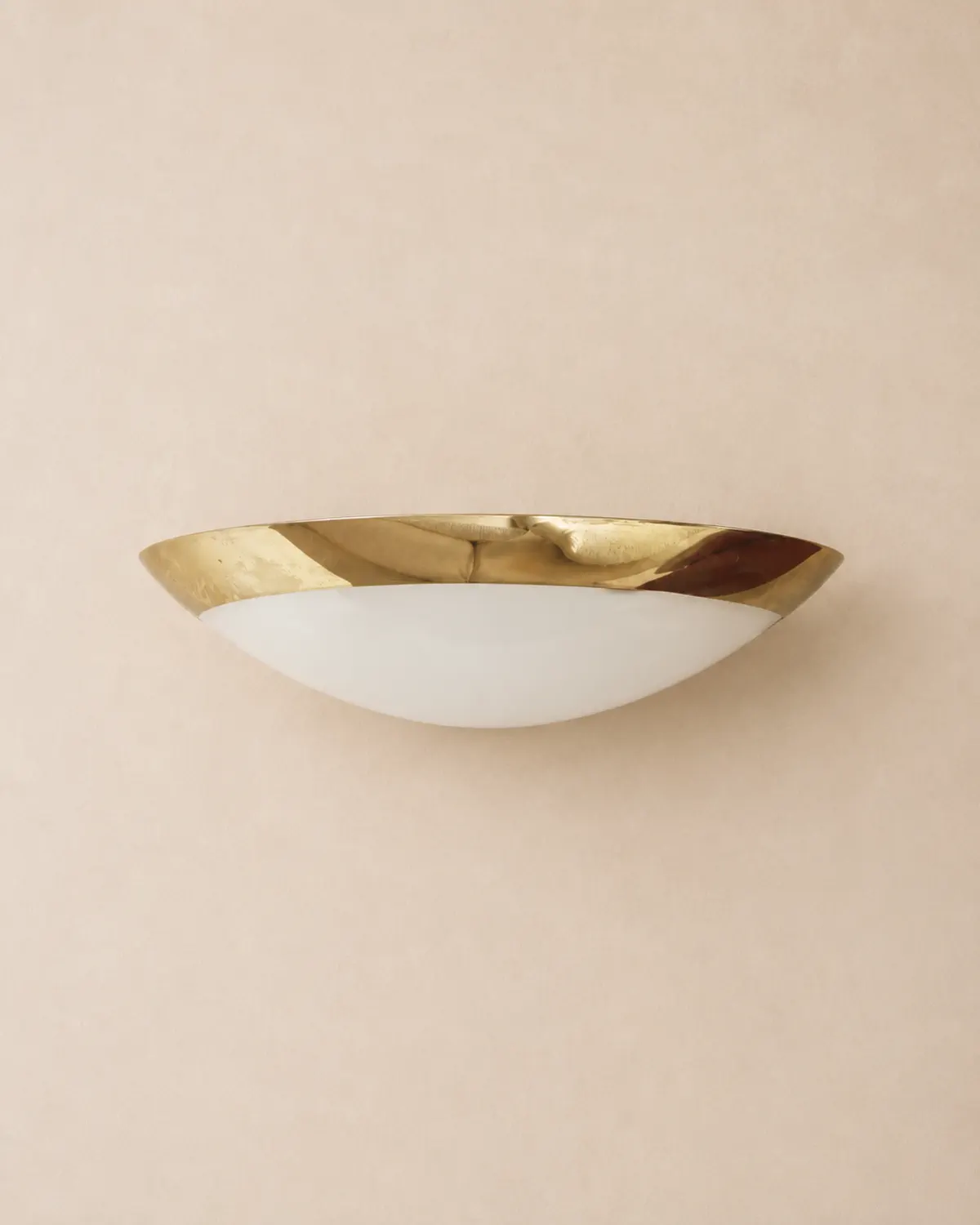 Italian 1980s brass and glass wall sconce.