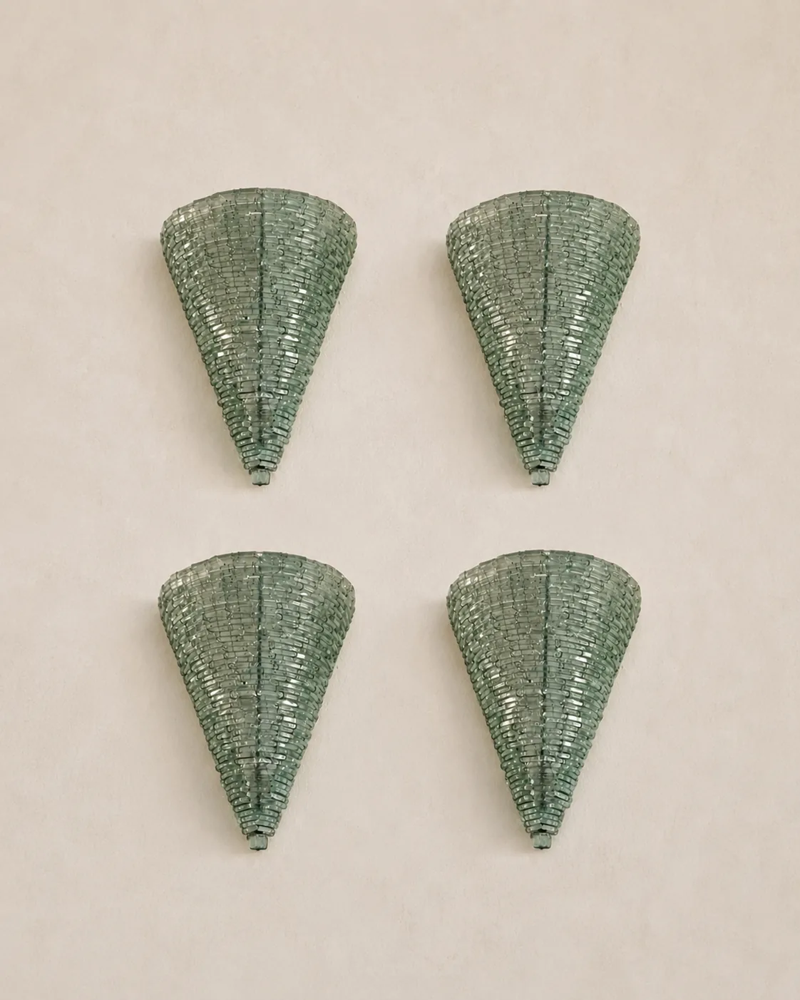 Set of five French vintage glass piece wall sconces.